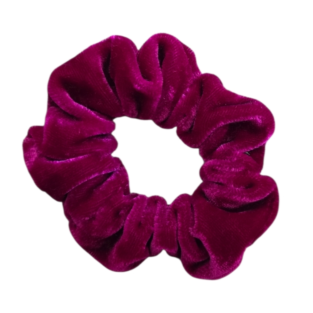 2/$5 Scrunchies (Add To Your Bundle) Small Fuchsia Velvet Hair‎ Tie Scrunchie